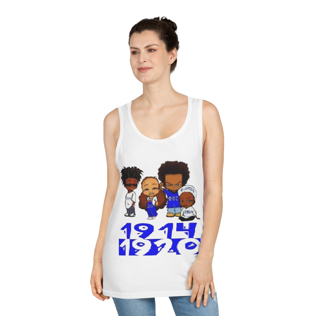 (BLU and White)Unisex Softstyle™ Tank top