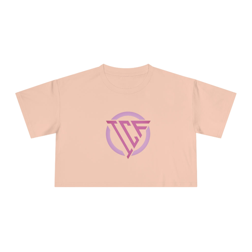 ICF Women's Crop Tee "Pink Logo"