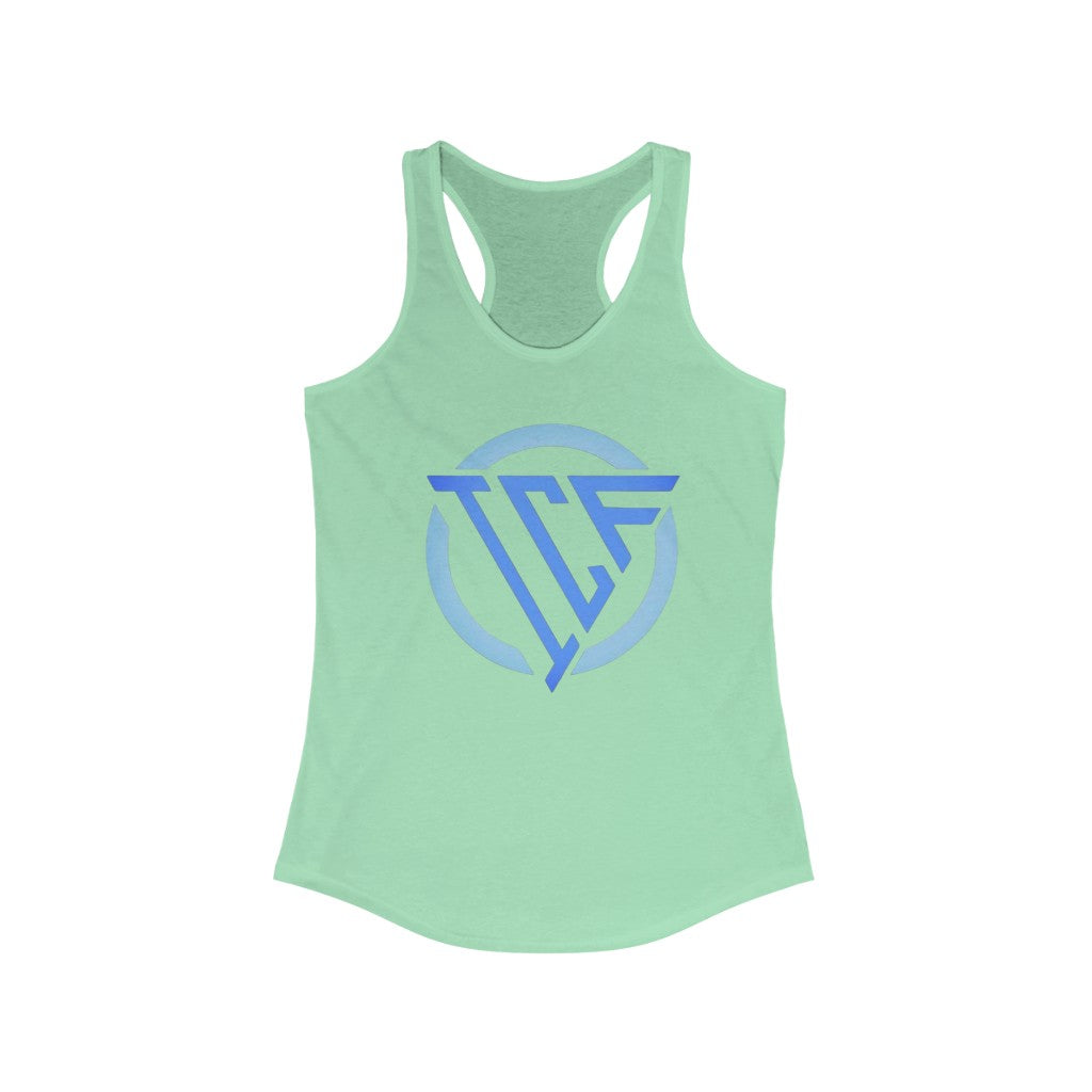 ICF Women's Ideal Racerback ( Blue Logo)