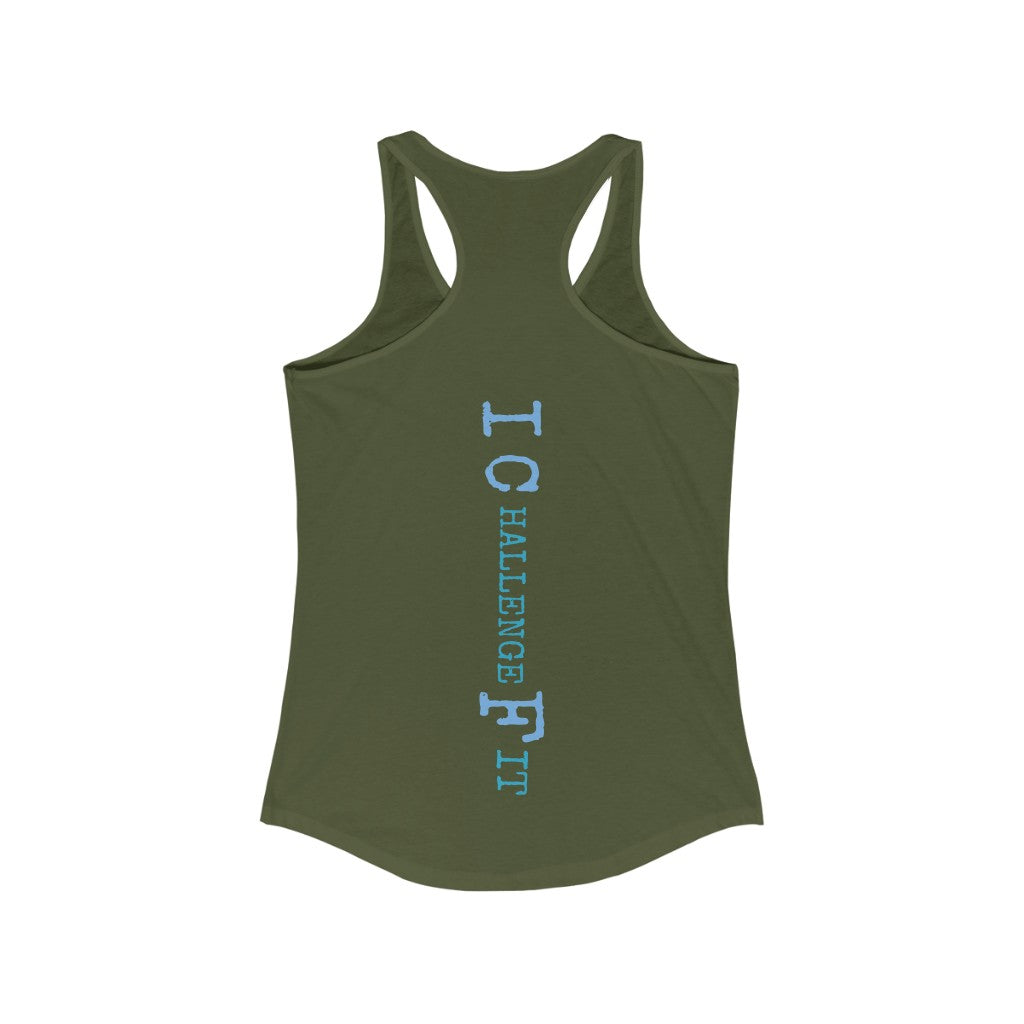 ICF Women's Ideal Racerback ( Blue Logo)