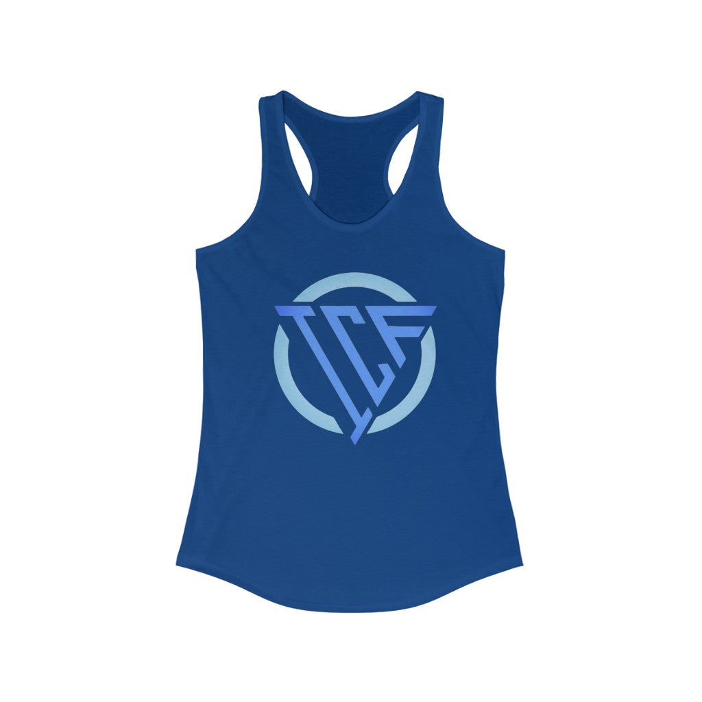 ICF Women's Ideal Racerback ( Blue Logo)