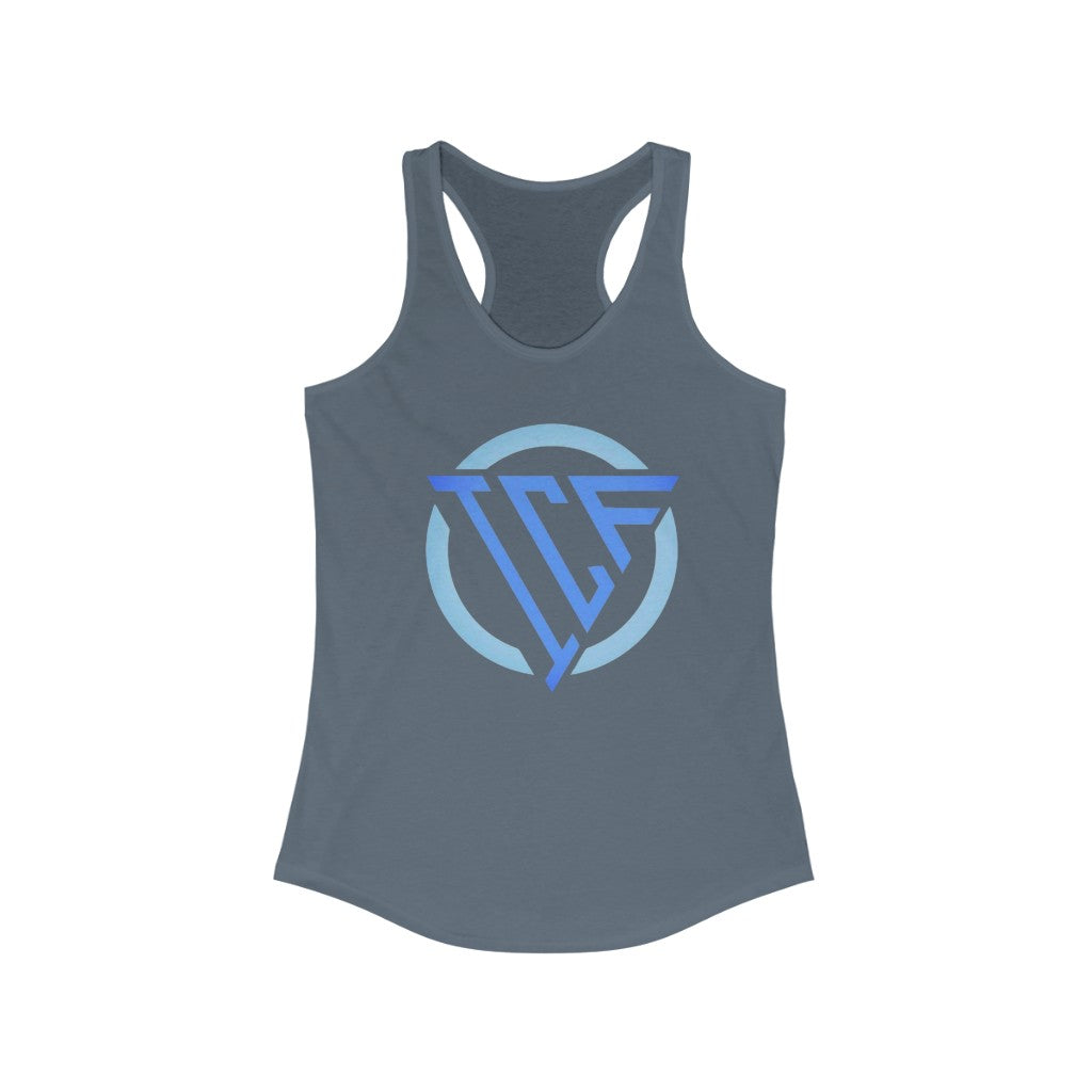 ICF Women's Ideal Racerback ( Blue Logo)