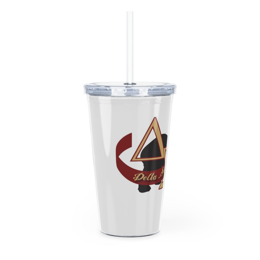 Plastic Tumbler with Straw (Delta Sigma Theta)