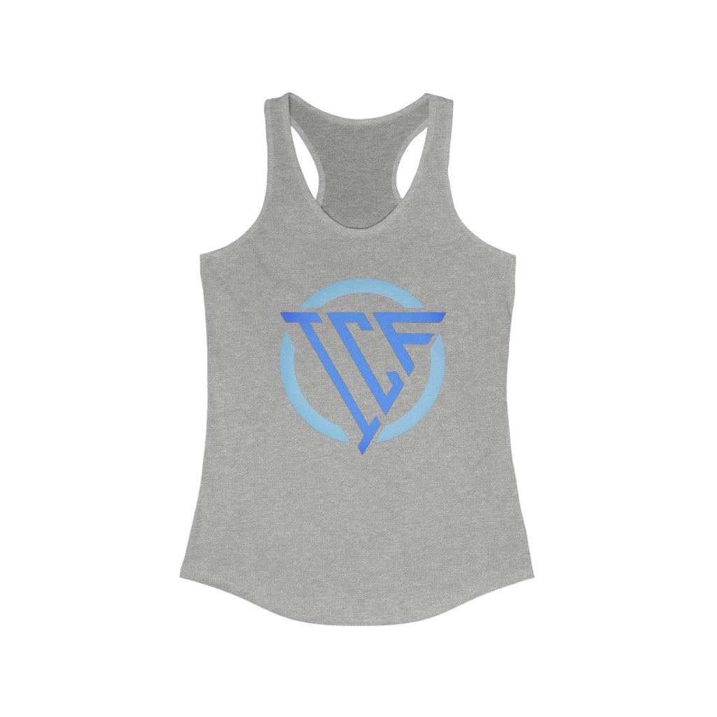 ICF Women's Ideal Racerback ( Blue Logo)