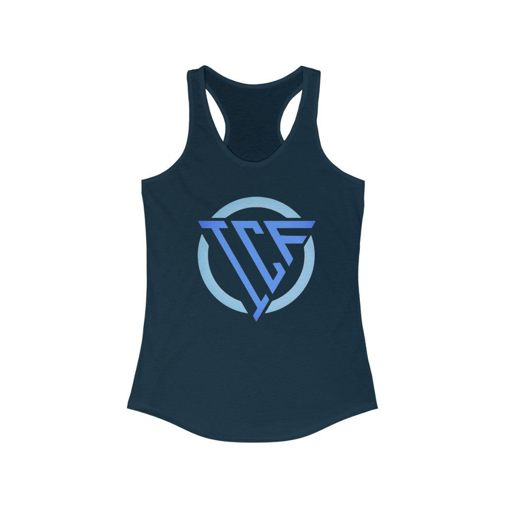 ICF Women's Ideal Racerback ( Blue Logo)
