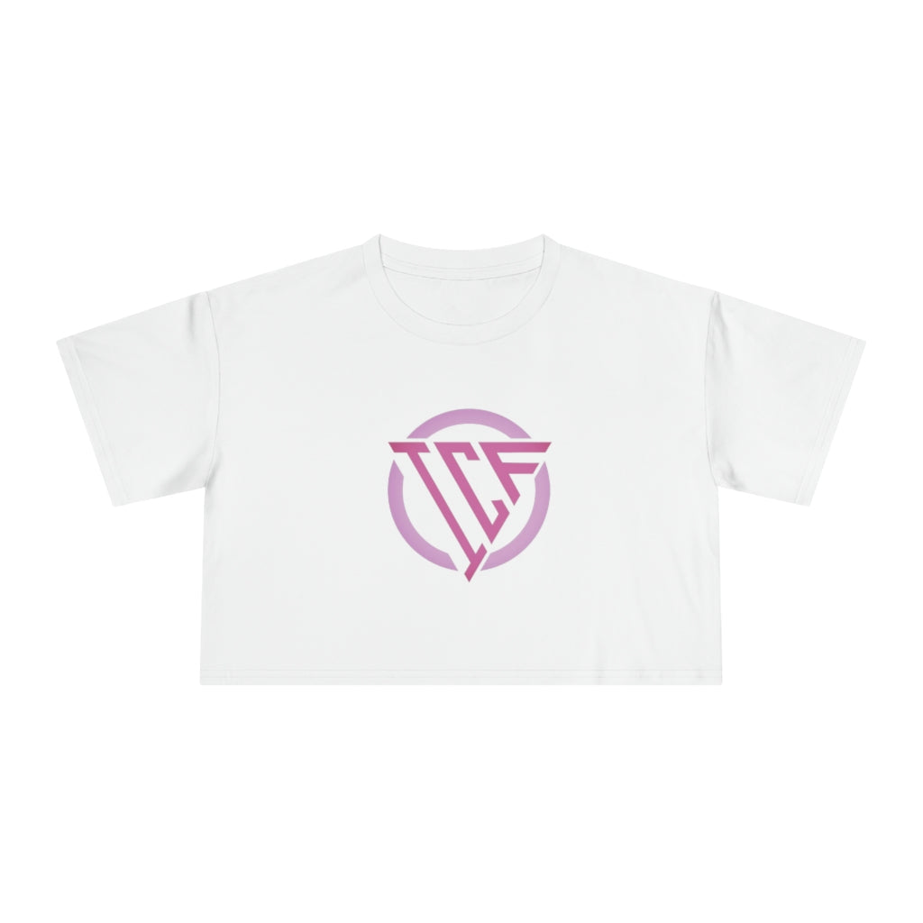 ICF Women's Crop Tee "Pink Logo"