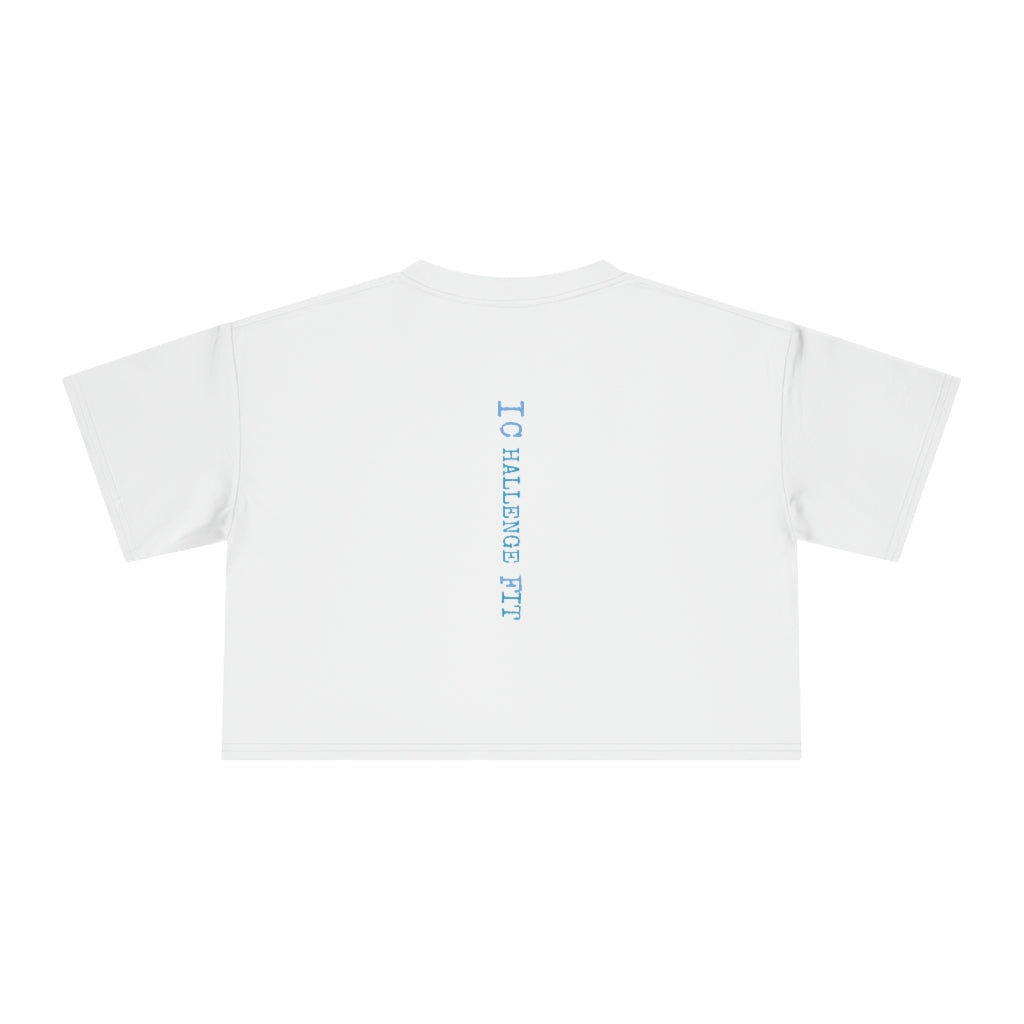ICF Women's Crop Tee "Blue Logo"