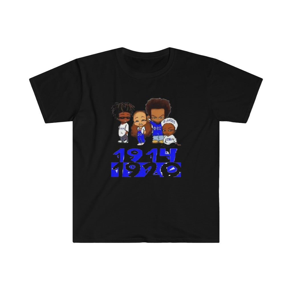 (BLU and White)Unisex Softstyle T-Shirt