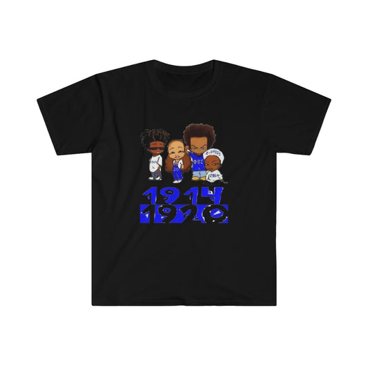 (BLU and White)Unisex Softstyle T-Shirt