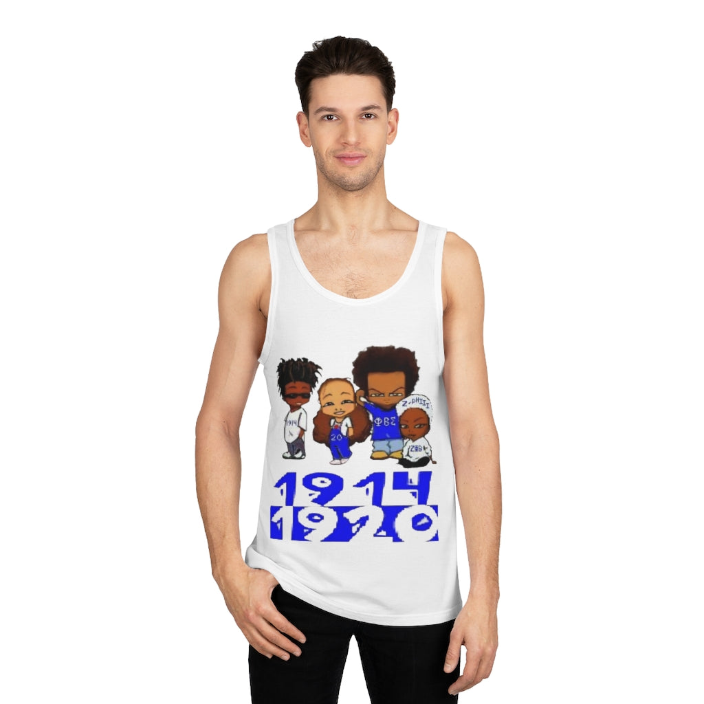 (BLU and White)Unisex Softstyle™ Tank top