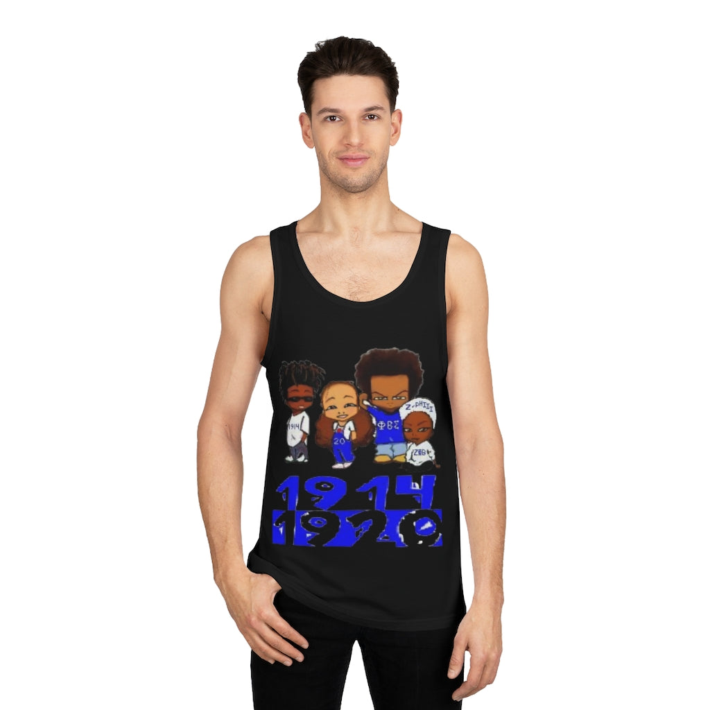 (BLU and White)Unisex Softstyle™ Tank top