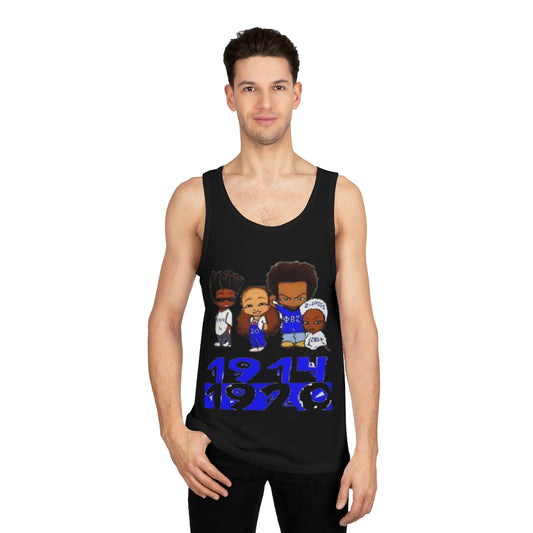 (BLU and White)Unisex Softstyle™ Tank top