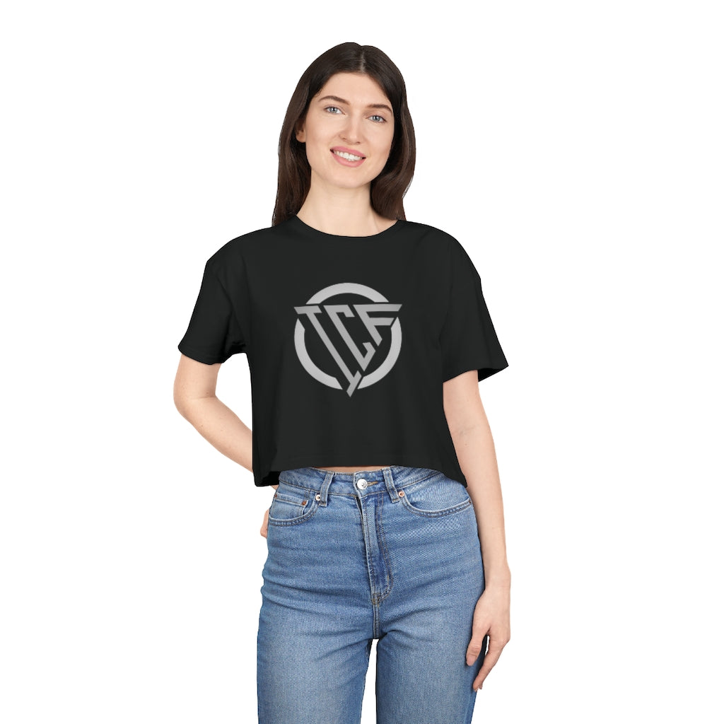 ICF Women's Crop Tee "Silver Logo"