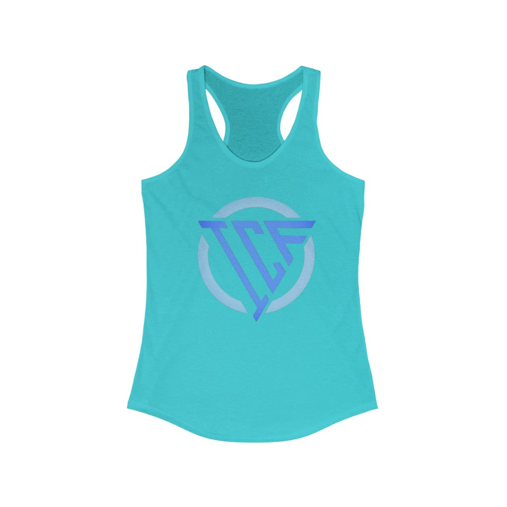 ICF Women's Ideal Racerback ( Blue Logo)