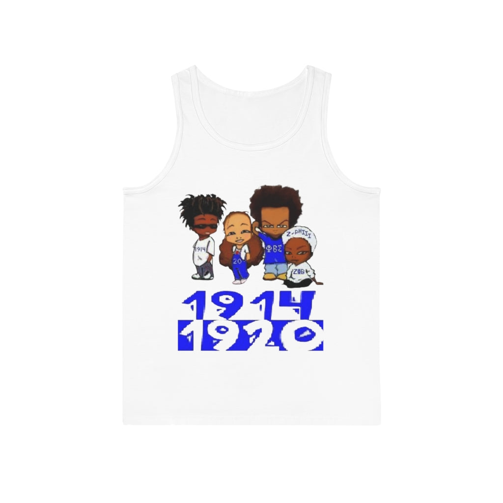 (BLU and White)Unisex Softstyle™ Tank top