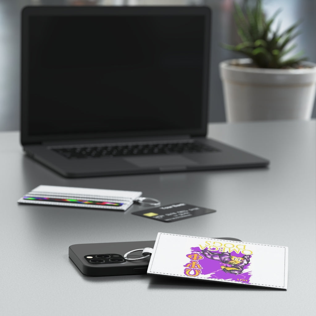 Saffiano Leather Card Holder (Omega Psi Phi)