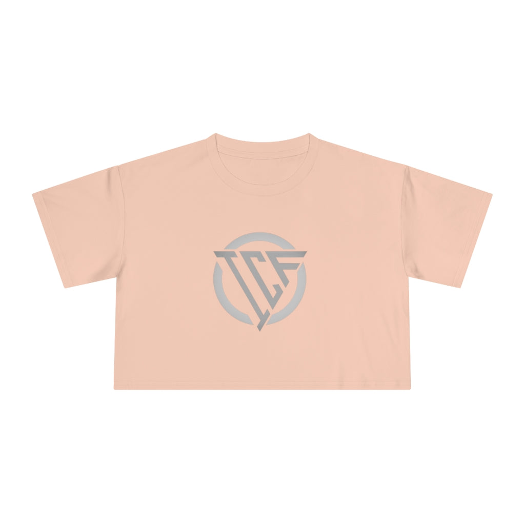ICF Women's Crop Tee "Silver Logo"