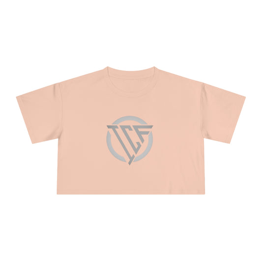 ICF Women's Crop Tee "Silver Logo"