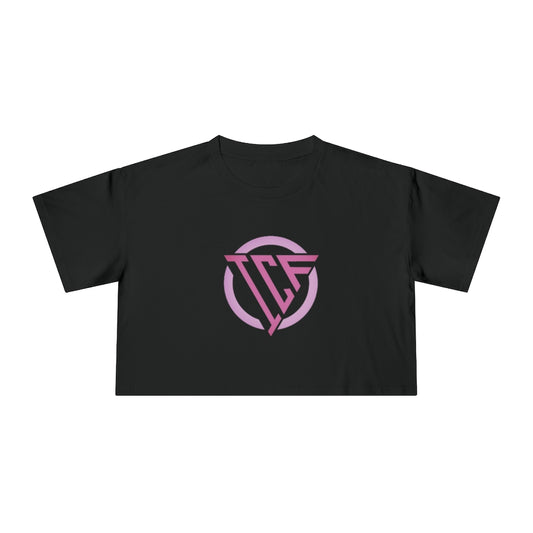 ICF Women's Crop Tee "Pink Logo"