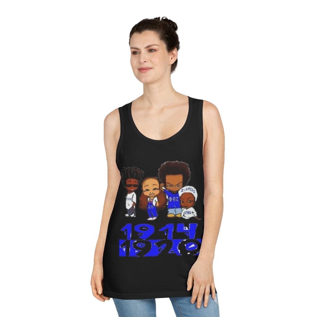 (BLU and White)Unisex Softstyle™ Tank top