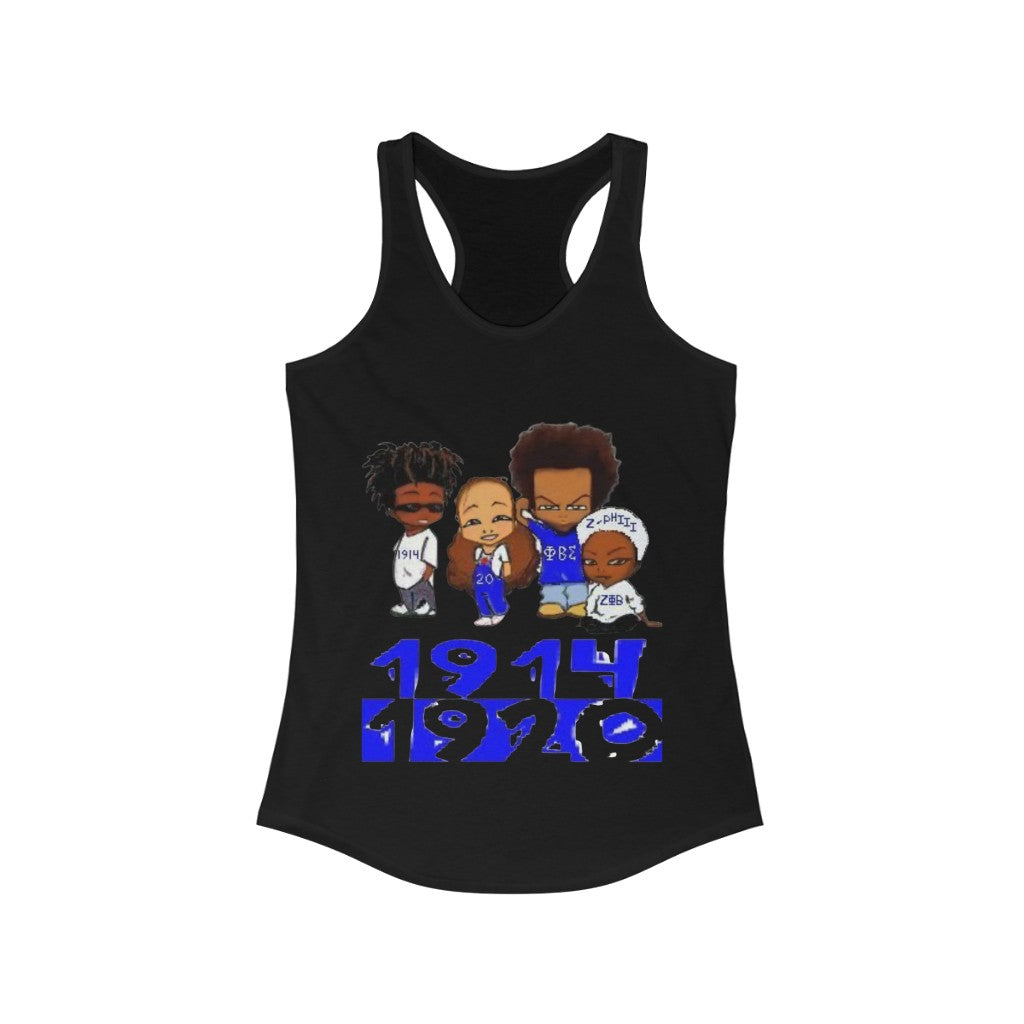 (BLU and White) Women's Ideal Racerback Tank