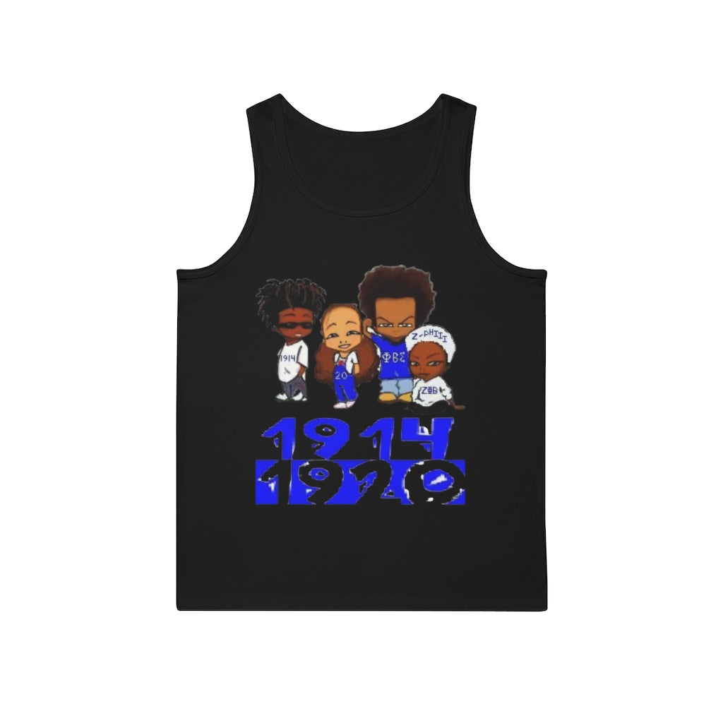 (BLU and White)Unisex Softstyle™ Tank top